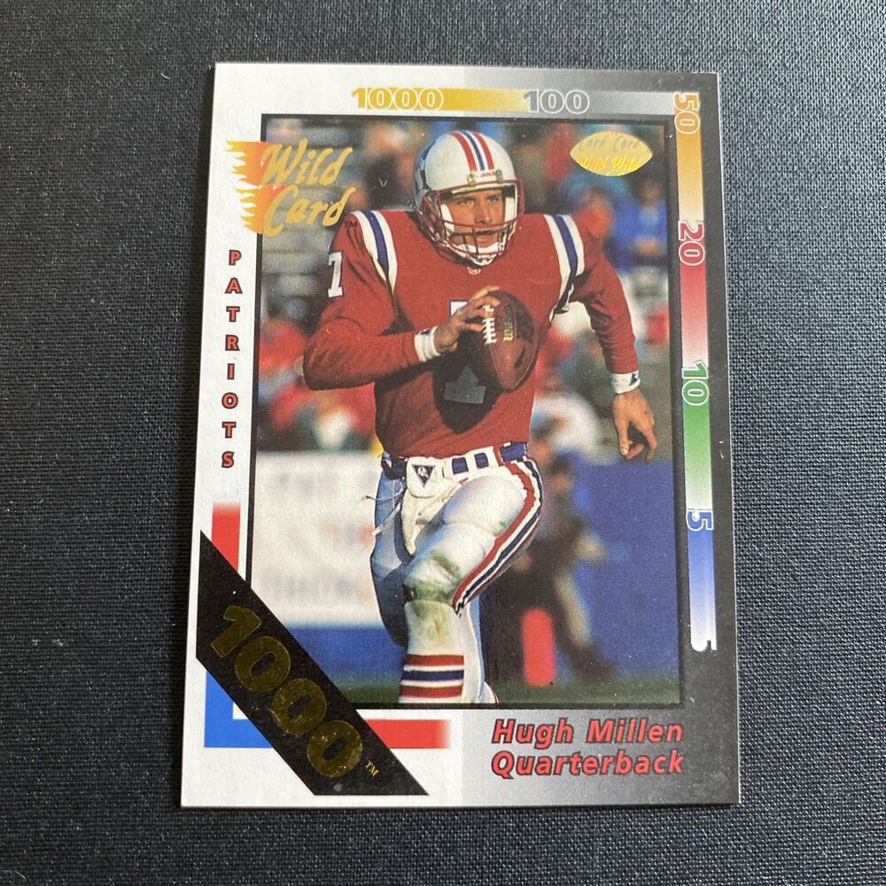 1992 Wild Card Football 1000 Stripe SSP Insert #374 Hugh Millen